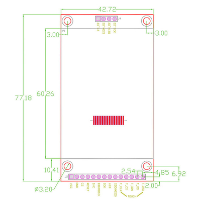 2.4 Inch Uart Tft  Display 240x320  Resolution  TTL Interface ,14 pins 4-Wire SPI serial screen