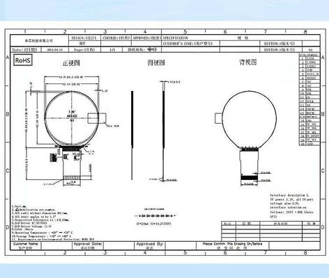 2.5 Inch Round TFT Display MIPI Interface ST7701S IC 500nits Brightness Circular TFT LCD Screen for Medical Equipment