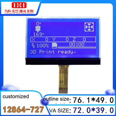 Blue STN 8pins Dot Matrix LCD Module 128x64 St7567 1/64 Duty 1/9 Bias VOP=9.0V