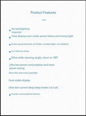4.2 inch E-paper Display with 400x300 Resolution and 180° View Angle