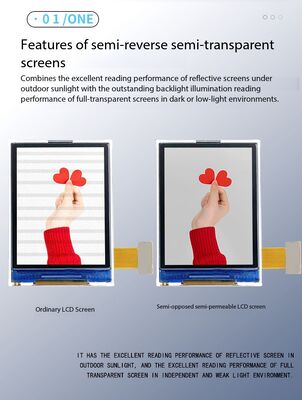 2.2 Inch Transflective TFT Display with 240(RGB)x320 Resolution and MCU 16bit Interface Sunlight Readable TFT