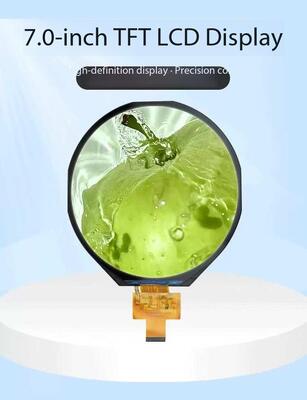 7.0 Inch Round TFT Display Circular TFT LCD Screen with SPI+LVDS Interface FL5893 IC 400nits Brightness for Medical Equipment